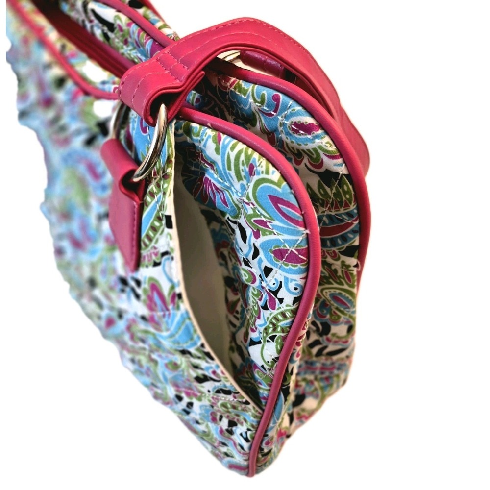 NEW Serendipity Pink Trim Paisley Quilt Bag Inner/outer Pockets